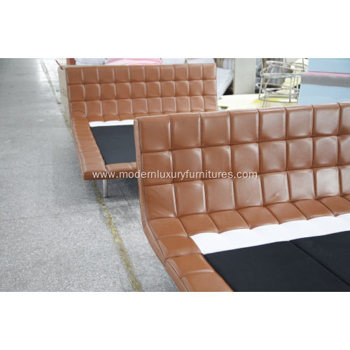 Stainless steel frame Grace leather Onda bed